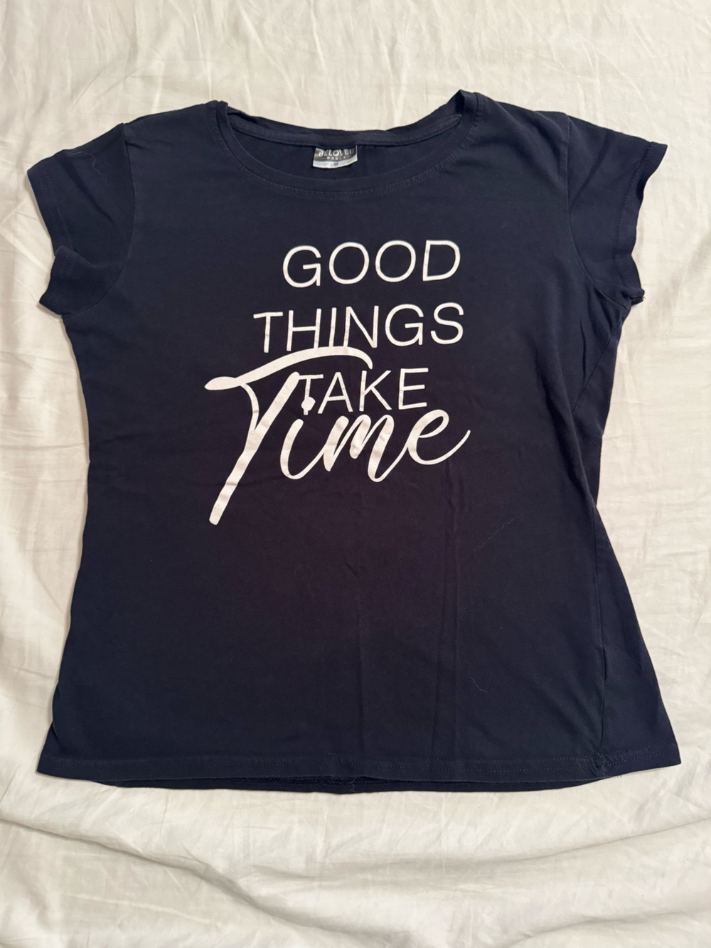 “Good Things Take Time” - Navy Short Sleeve Tee